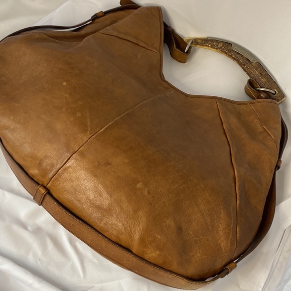 YSL Yves Saint Laurent mombasa brown tusk handle hobo bag - Picture 8 of 16